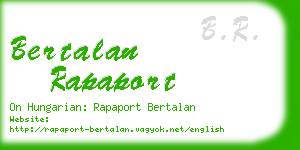 bertalan rapaport business card
